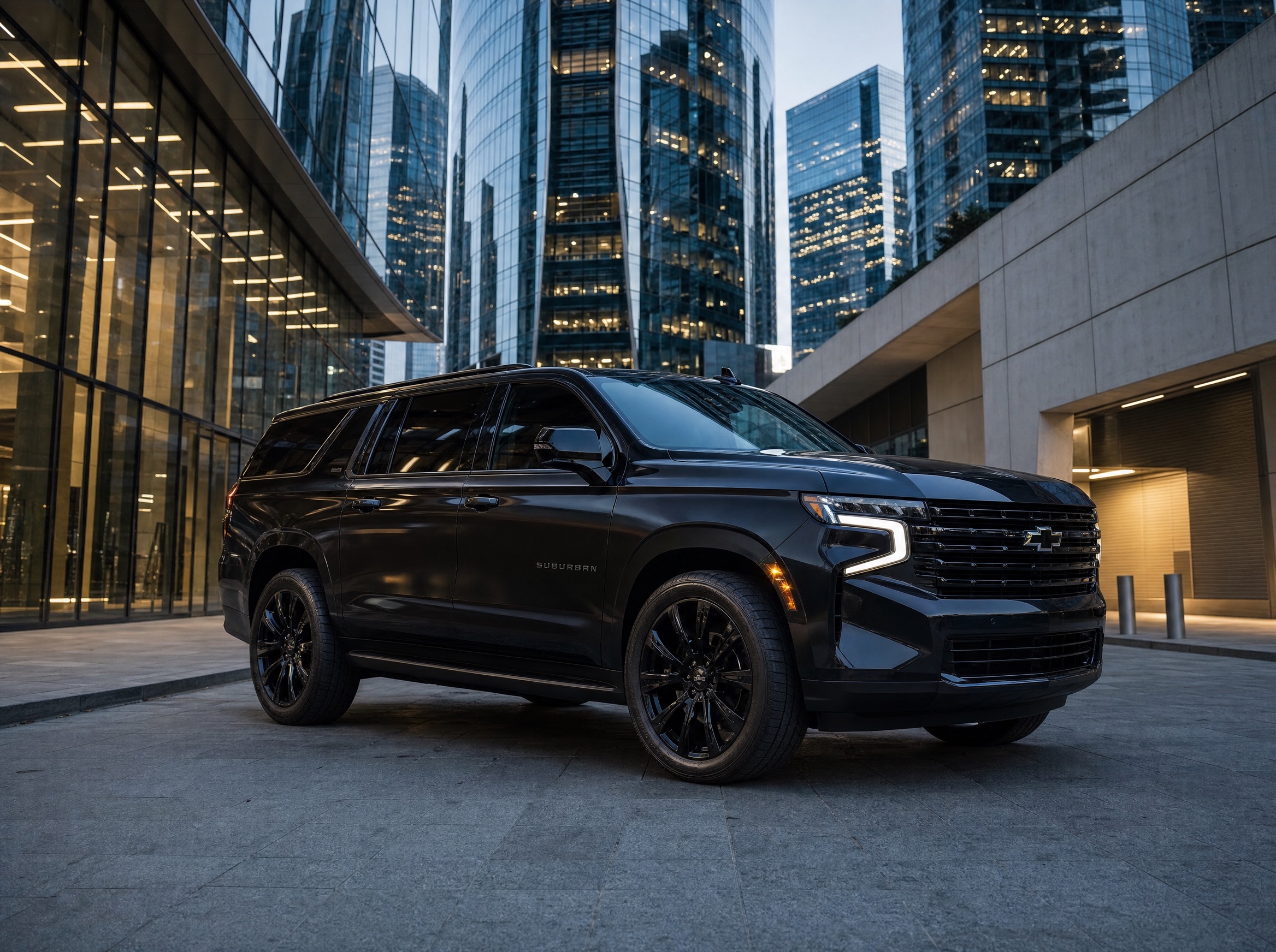 Marc Drives black Chevrolet Suburban